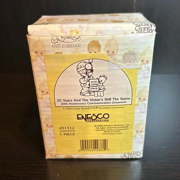 PRECIOUS MOMENTS ORNAMENT "20 YEARS AND THE VISION IS STILL THE SAME" 451312 NIB - Picture 1 of 8